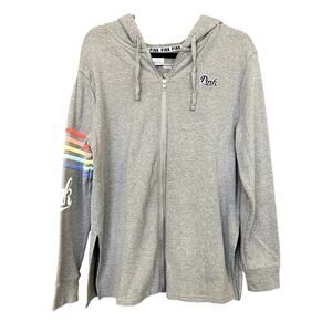 Victoria's Secret PINK Full Zip Gray Jacket Large